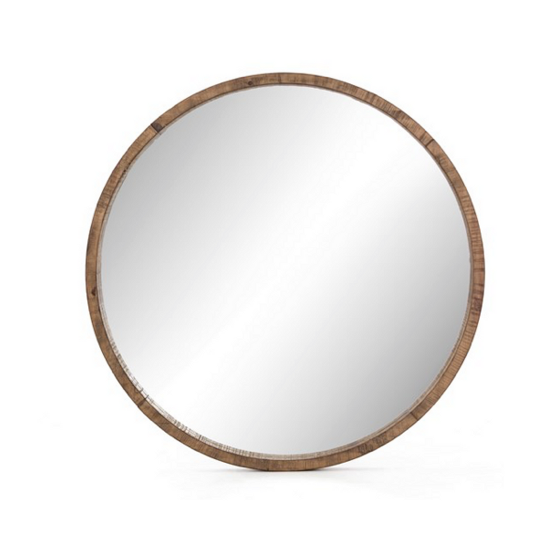 Harlie Round Wood Mirror